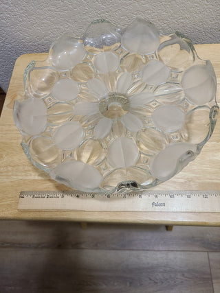 Clear Crystal w/Frosted Leaf Pedestal Cake Plate, RCD|88027