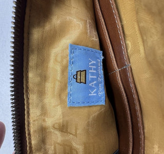 Y2K Kathy Van Zeeland Brown Faux Leather Clutch Purse with Charms strap (New) #63 VV MTS|118055