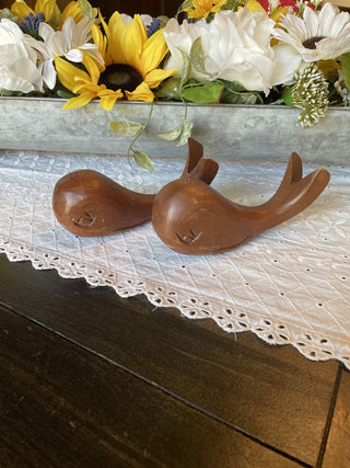 Hand carved Whale S&P -RCD