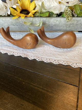 Hand carved Whale S&P -RCD
