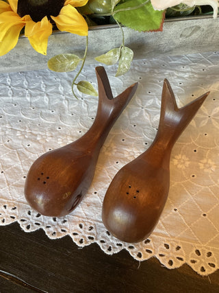 Hand carved Whale S&P -RCD