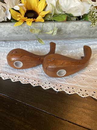 Hand carved Whale S&P -RCD
