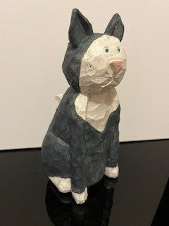 #2191 Folkart Carved Cat RSV|97883