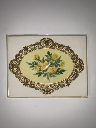 Yellow Rose Vintage Notecard RSV