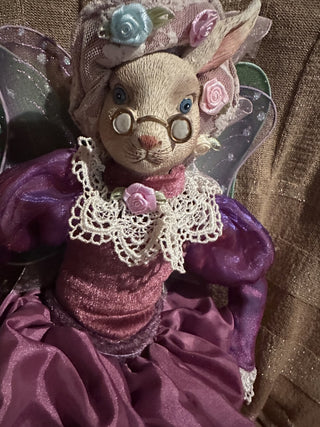 #62 VV MCM Shelf Sitter  Bunny Rabbit Doll Easter Fairy 11" Very Cute Easter Decor MTS|60364