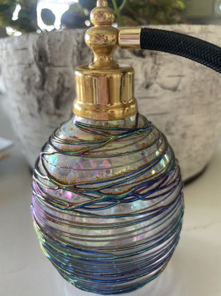 Vtg. CZECH Iridescent Perfume Bottle-RSV|78468