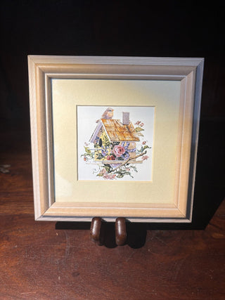 VTG signed-Marilyn Simandle birdhouse art NM MTS