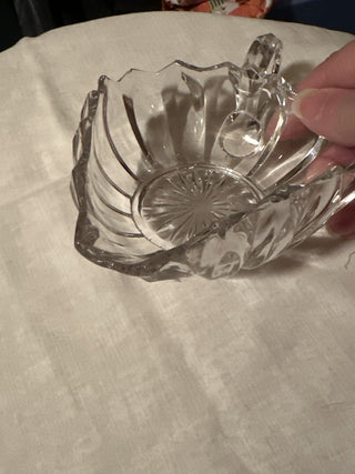 Vintage glass Squat triangle pitcher/dish. #SM. RSV|70318