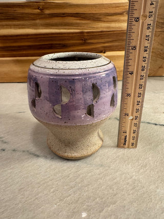 ceramic candle metalic violet