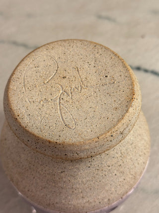 ceramic candle metalic violet