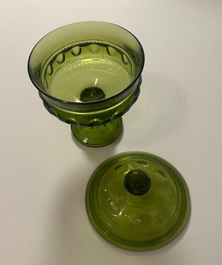 Vintage green Indiana glass candy dish RSV|94618