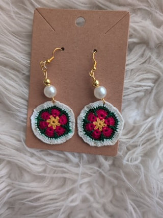 Crochet earring African flower yrgw