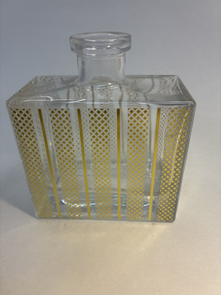 Clear Glass Decanter with Gold Lattice Pattern RCD