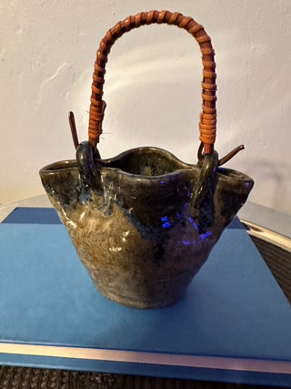 Vase Basket Clay Green MTS|128335