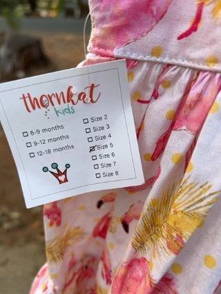 NWT Thornkat Kid Designs size 5 pink flamingo dress