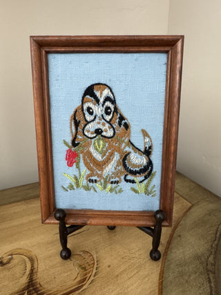 AJ - Handstitched Dog Framed Art MTS|81142