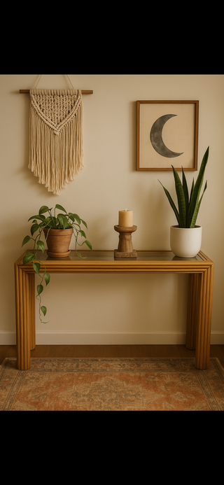 10H 1980s Pencil Reed Console Table MTS|138780