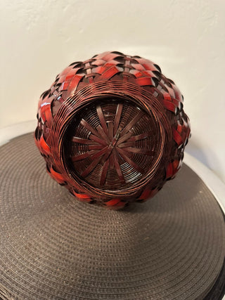 Vase Bamboo Red Weave|58575
