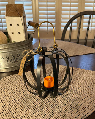 Black Metal Pumpkin Tea Light RSV|112219