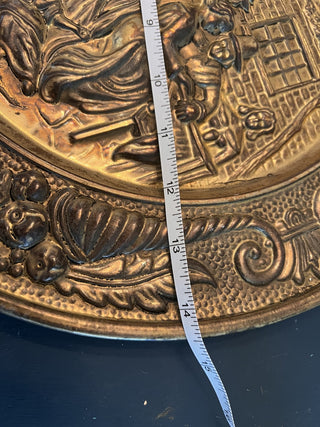 VTG Brass Pub Table Scene Plate|49739