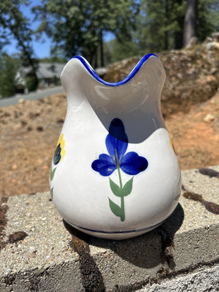 12F VTG DANSK PITCHER SAN NICOLO 80 OZ POTTERY FLOWERS WATER JUG INDONISIA MST|84838
