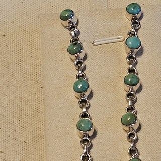 .925 kingman turquoise 18 stone dangle earrings
