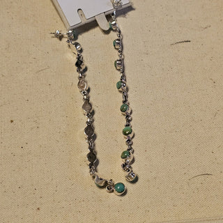 .925 kingman turquoise 18 stone dangle earrings