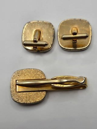 Vintage Hickok Cufflinks Tie Bar Pink Donkey RSV
