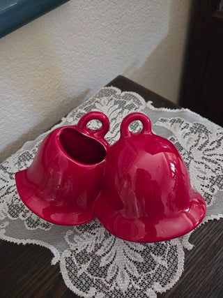 Vintage Dual Red Bell Wall Pocket, approx, 9"x5-1/2", RCD|123542