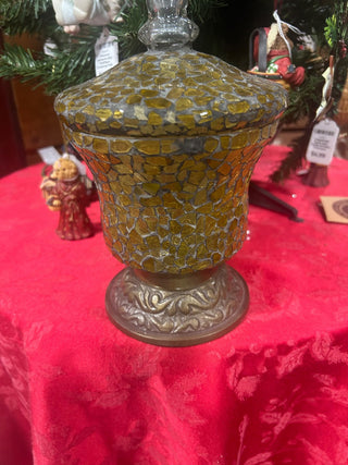 Amber mosaic candy dish