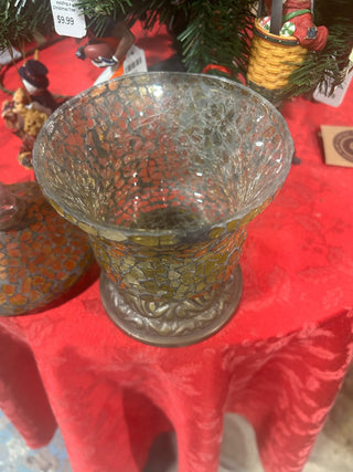 Amber mosaic candy dish