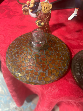 Amber mosaic candy dish