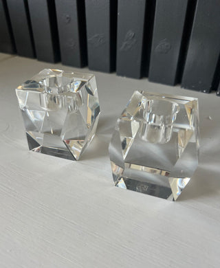 Rosenthal geometric crystal candle holders pair rsv