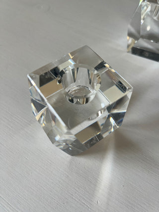 Rosenthal geometric crystal candle holders pair rsv