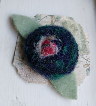 Wool Felted Rose Pin 10