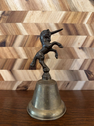 Brass Unicorn Bell with tarnish patina|107178