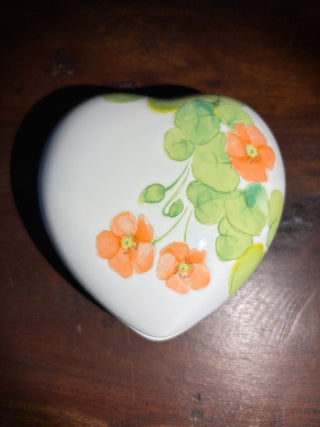 Mikasa heart w/orange water lilies trinket dish NM MTS|65847