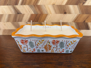 SOY CANDLE IN GRATEFUL FALL BUTTER DISH SCENT TOASTED PUMPKIN|107399