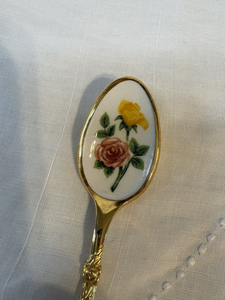 Vintage Goldtone Rose Floral Spoon RSV|113340