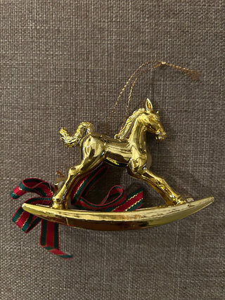 Gold Rocking Horse Ornament   MTS|131873
