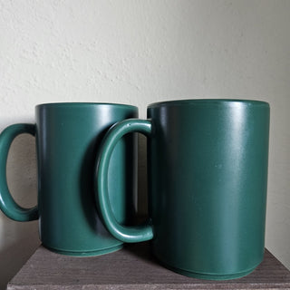 Vintage Deep Emerald Green Coffee Mug - Set of 2 (BRI) - MTS|112274