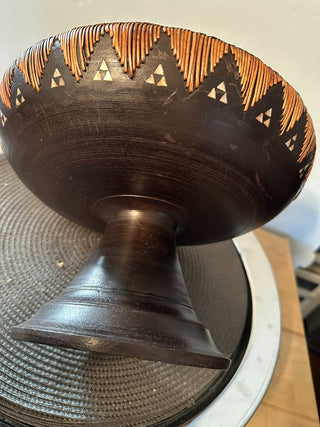 Bowl Pedestal Wood Inlay MTS|78704