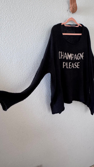 Champagne Please black sweater MTS|119708