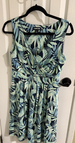 Women's Lands' End Size Small (6-8) Hawaiian Tropical Leaf Vibe Dress RCD|158806