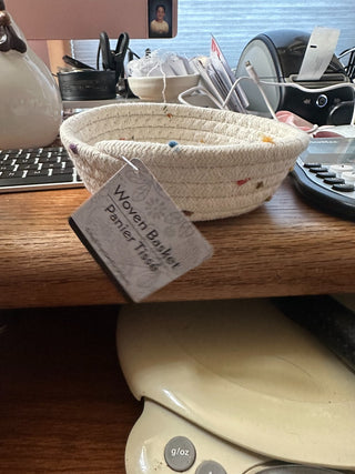 Decorative Coil Rope Basket 6" round, RCD|70172