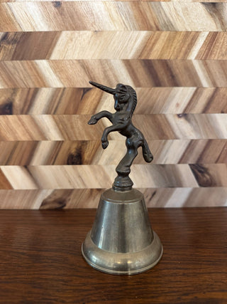 Brass Unicorn Bell with tarnish patina|107177