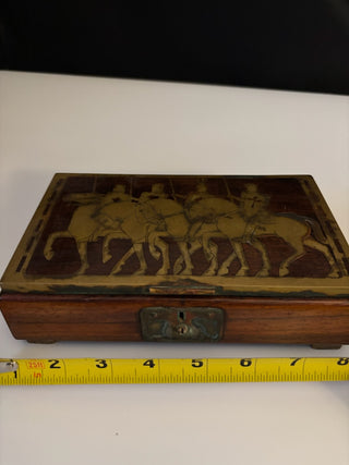 Antique Erhard & Sohne box Inlay Knights on Horses