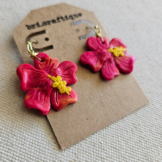 50% OFF - bri.craftique - Fruit Punch Hibiscus Clay Earrings