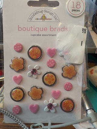 Boutique Brads - pink cupcake 18 pieces|122275