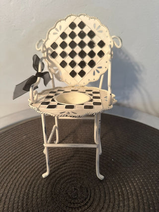 Chair White, Black Checker MTS|102083
